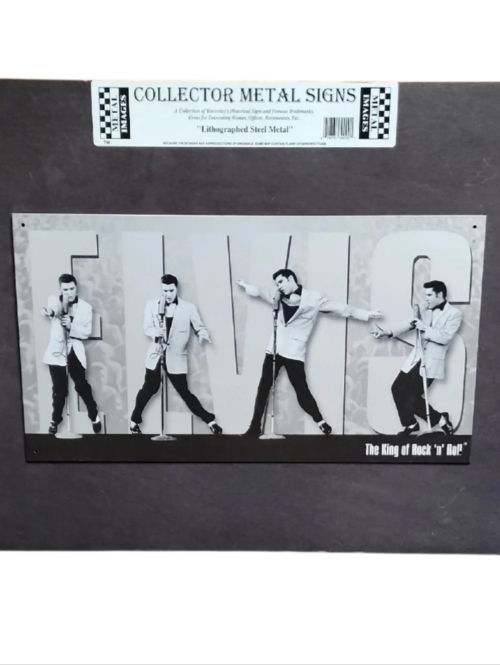 Elvis Presley Collector Metal Signs Lithographed Steel Metal Sign 1950's NWT
